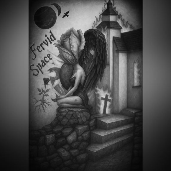 Hand Drawn Art Print 8x10 Colored and B&W - Picture 2 of 2